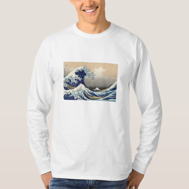Ukiyo-e Nagasode T-shirt Ukiyoe T-Shirt Hokusai KA (Front)