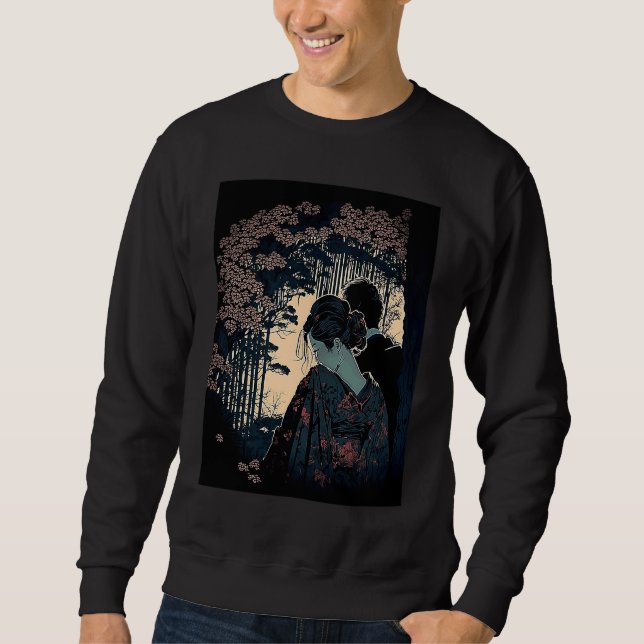Ukiyo E Retro Japanese Design Romance  Love During Sweatshirt (Front)