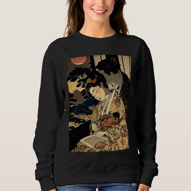 Ukiyo E Retro Japanese  Love During Wartime Dark R Sweatshirt (Front)