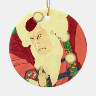 Ukiyo-e Santa Claus Ceramic Ornament