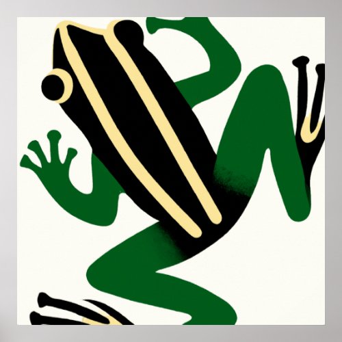 Ukiyo_E Style Japanese Art Asian Frog Poster