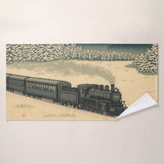 Ukiyo-e Winter Train Bath Towel Set
