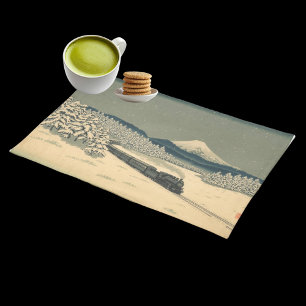 Ukiyo-e Winter Train Cloth Placemat