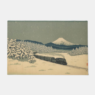 Ukiyo-e Winter Train Doormat