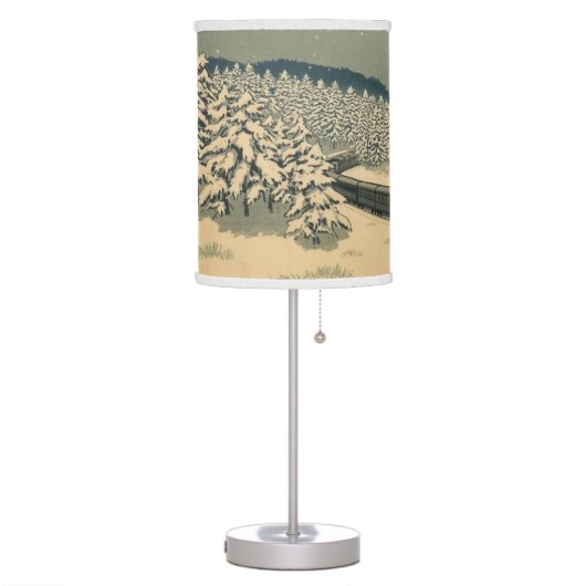 Ukiyo-e Winter Train Table Lamp (Left)