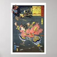 ukiyoe - 和漢百物語 No.10 - 雷震・順風耳・千里眼 - Poster