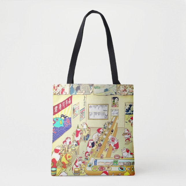 Ukiyoe Goldfishes–sushi!! Tote Bag (Front)