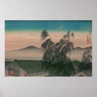 Ukiyoe [Goyo] Evening moon (M) Poster