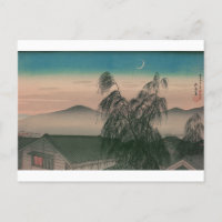 Ukiyoe [Goyo] Evening moon Postcard