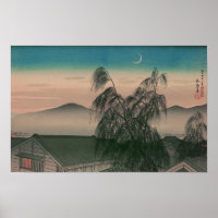 Ukiyoe [Goyo] Evening moon (XS) Poster
