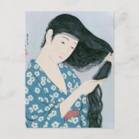 Ukiyoe [Goyo] Hair combing Postcard