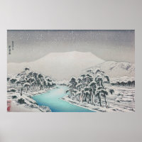 Ukiyoe [Goyo] Snowy Ibukiyama Mountains (M) Poster