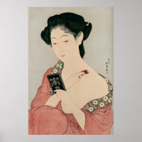 Ukiyoe [Goyo] Woman in make-up (L) Poster