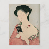 Ukiyoe [Goyo] Woman in make-up Postcard