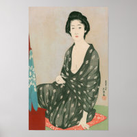 Ukiyoe [Goyo] Woman in summer clothes (XS) Poster