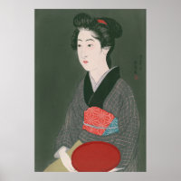 Ukiyoe [Goyo] Woman with a tray (L) Poster