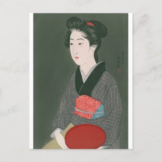 Ukiyoe [Goyo] Woman with a tray