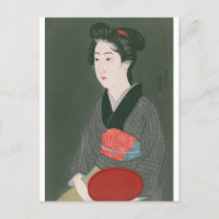 Ukiyoe [Goyo] Woman with a tray Postcard
