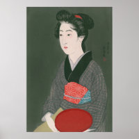 Ukiyoe [Goyo] Woman with a tray (S) Poster