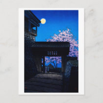 ukiyoe [hasui] A06 Harvest Moon at Matsuyama Cas.. Postcard