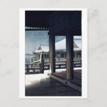 ukiyoe [hasui] A09 Evening Snow at Kiyomizu-dera Postcard