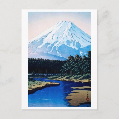 ukiyoe [hasui] A12 Mount Fuji from Oshino Postcard