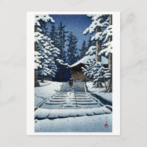 ukiyoe [hasui] A14 Konjikido at Hiraizumi Postcard