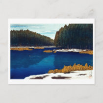 ukiyoe [hasui] A17 Lingering Snow at Inokashira Postcard