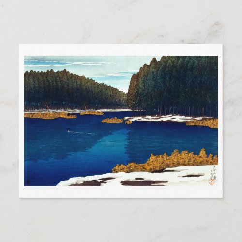 ukiyoe [hasui] A17 Lingering Snow at Inokashira Postcard