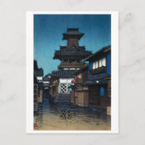 ukiyoe [hasui] A20 Bell Tower in Okayama Postcard