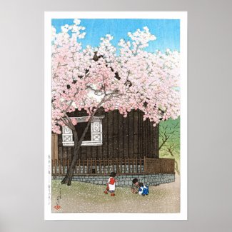 ukiyoe - hasui - C01 - Atagoyama Hill in Spring - Poster