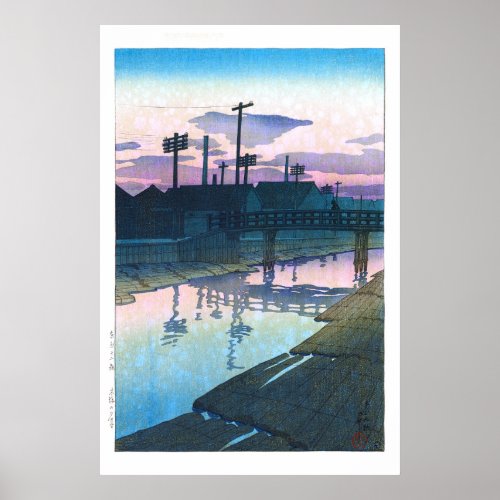 ukiyoe _ hasui _ C02 _ Kiba at Dusk _  Poster