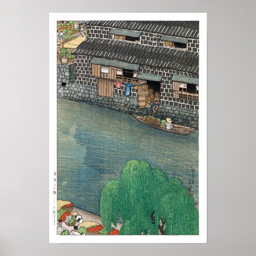 ukiyoe _ hasui _ C03 _ The Daikongashi Riverfront  Poster