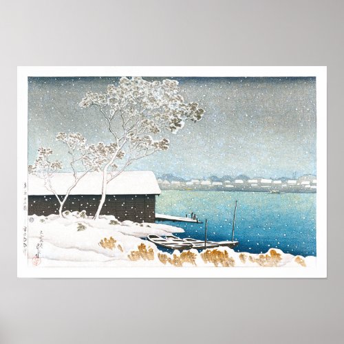 ukiyoe - hasui - C11 - Shirahige in Snow -  Poster
