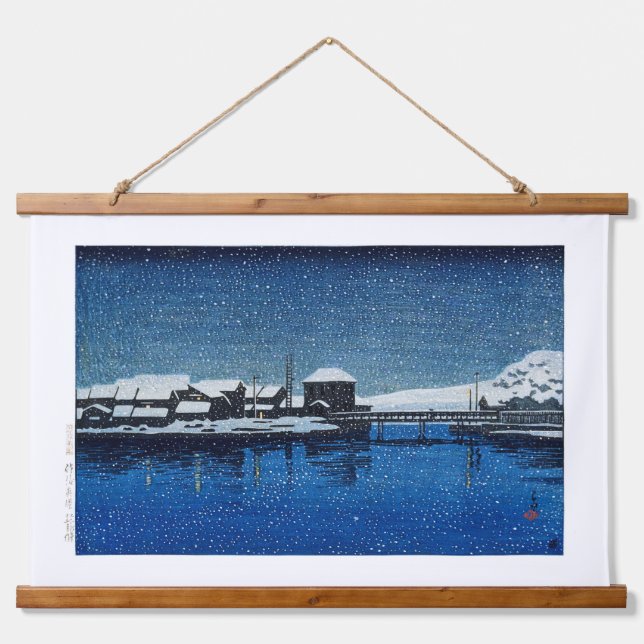 ukiyoe [hasui] C22 Port of Ebisu, Sado Island Hanging Tapestry (Front)