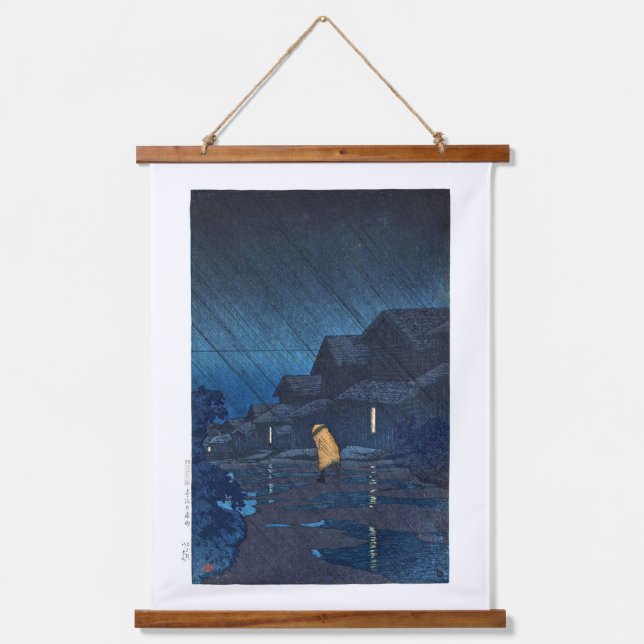 ukiyoe [hasui] C24 Evening Shower, Teradomari Hanging Tapestry (Front)