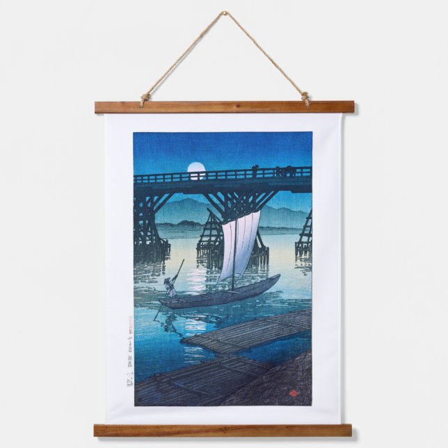 ukiyoe [hasui] C25 Asahi Bridge, Ojiya Hanging Tapestry (Front)