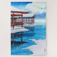 ukiyoe [hasui] C26 Snow on a Fine Day at Miyajima Jigsaw Puzzle