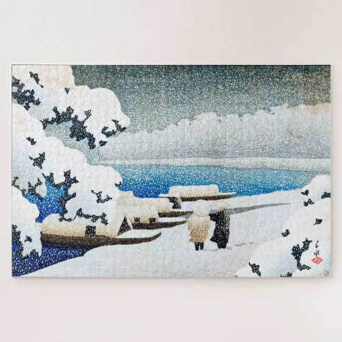 ukiyoe [hasui] C27 Amanohashidate in Snow Jigsaw Puzzle