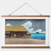 ukiyoe [hasui] C32 Seaside Cottage, Himi, Etchu Hanging Tapestry