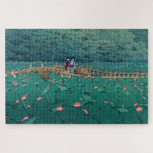 ukiyoe - hasui - m05 - Bentenike Pond, Shiba -  Jigsaw Puzzle (Horizontal)