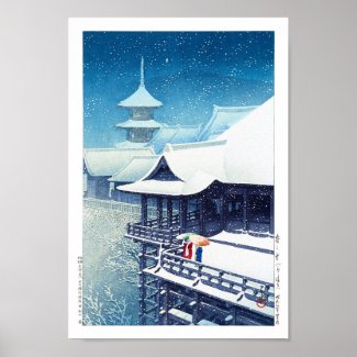 ukiyoe - hasui - m07 - Spring Snow -  Poster