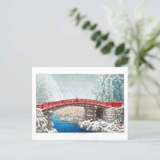 ukiyoe - hasui - m12 - Snow at Shinkyo Bridge, ...