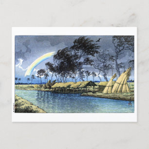ukiyoe hasui n02 Hatta, Kaga An Autumn Rainbow Postcard
