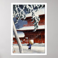 ukiyoe hasui n04 Zōjō-ji Temple in Shiba Poster