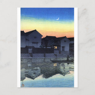 ukiyoe hasui n08 Matsue, Izumo (Crescent moon)  Postcard