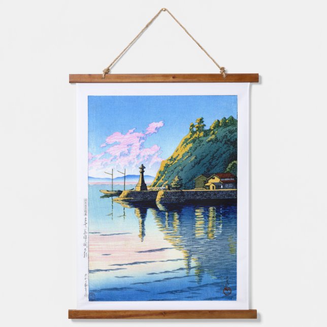 ukiyoe hasui n11 Morning at Mihogaseki in Izumo Hanging Tapestry (Front)