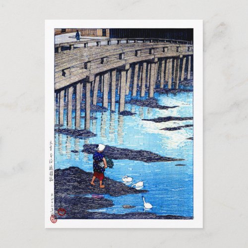 ukiyoe hasui n19 Gion Bridge, Hondo, Amakusa Postcard