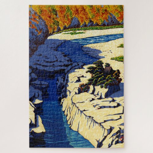 ukiyoe hasui n24 Nezame on the Kiso River Jigsaw Puzzle