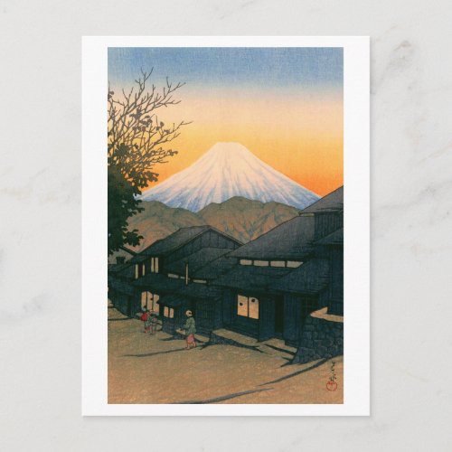 ukiyoe hasui No53 Mt. Fuji seen from Yui-cho Postcard